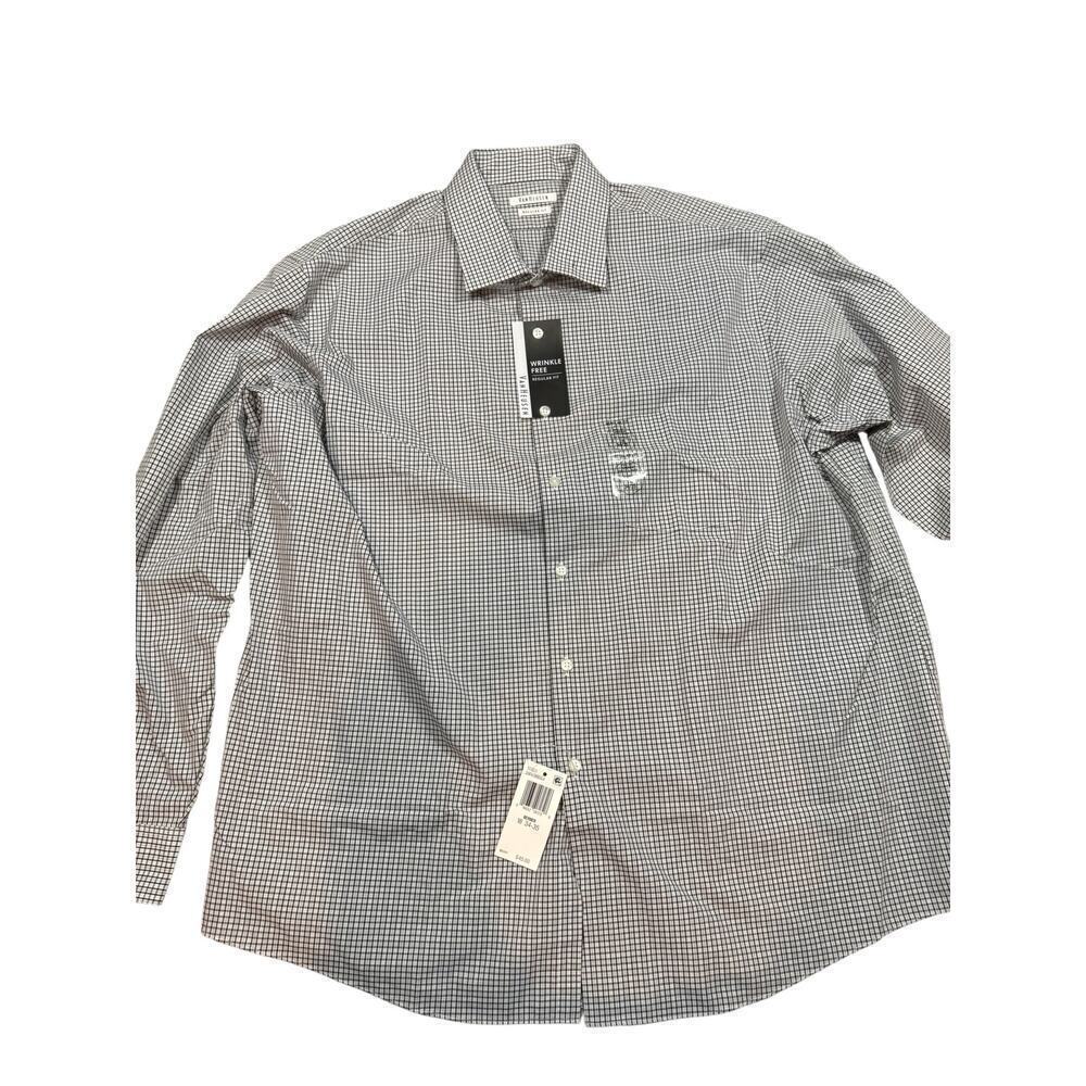 Van Heusen Checked Multicolor Shirt Size 18 34/35 Wrinkle Free Regular Fit NWT